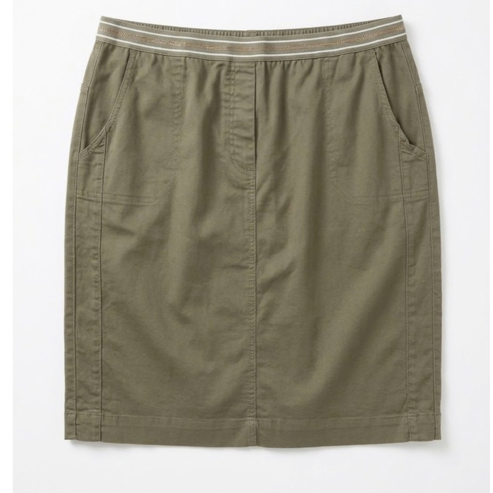 Olsen | Luxury Casual Cotton-Blend Pencil Skirt in Olive Size 16 NWT